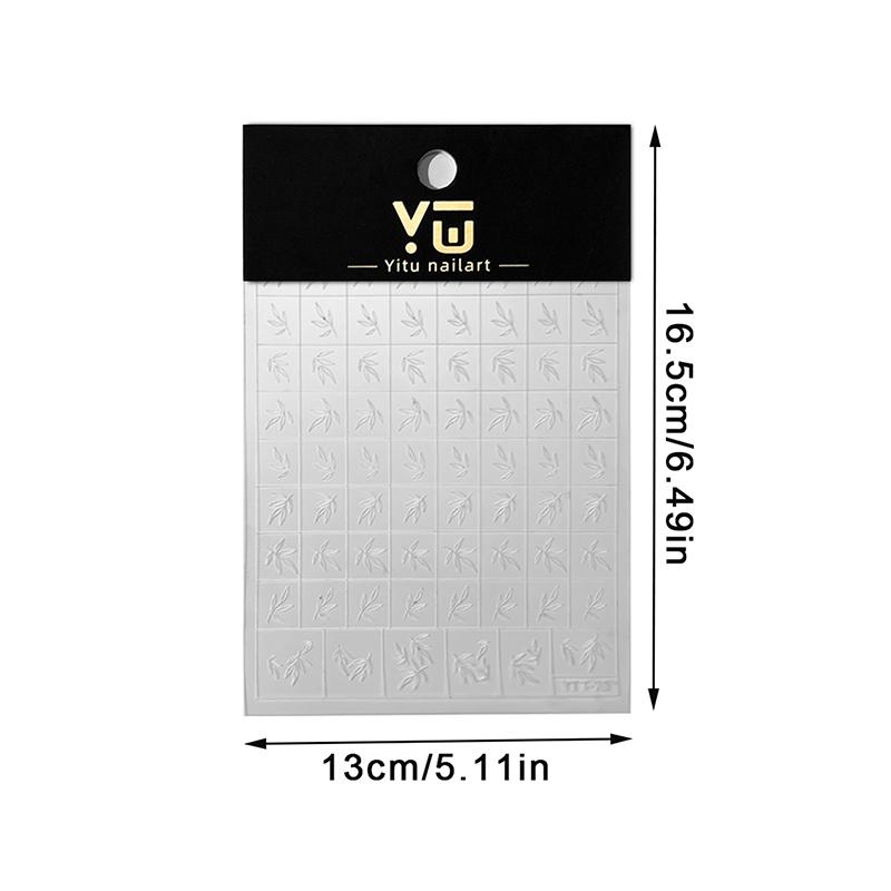Nail Art Stickers Heart Shape Hollow Out Leaf Decals Adhesive Template for DIY Manicure Embellishment