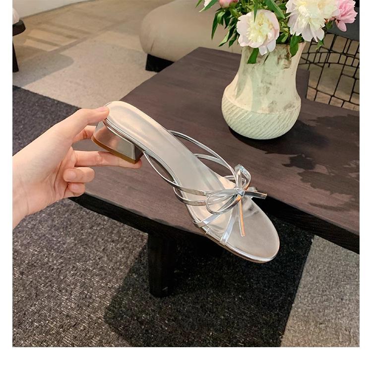 Grape mother French high-heeled sandals women's versatile small thick heel open-toed Roman cool slippers women's outer wear Huizhou women's shoes