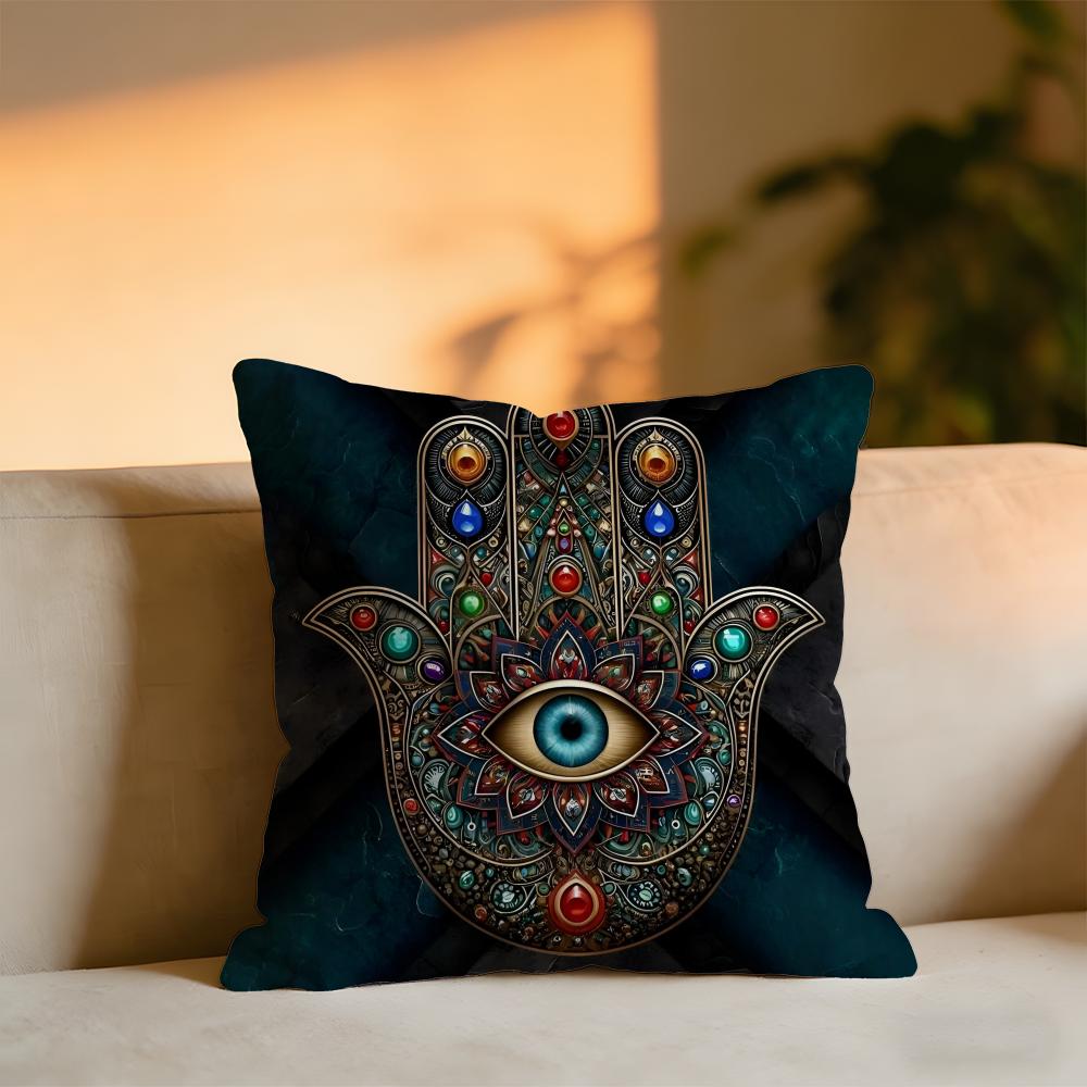 Hamsa Cushion Cover Cozy Velvet Throw PillowSoft Warm Cushion For Sofa  Bed