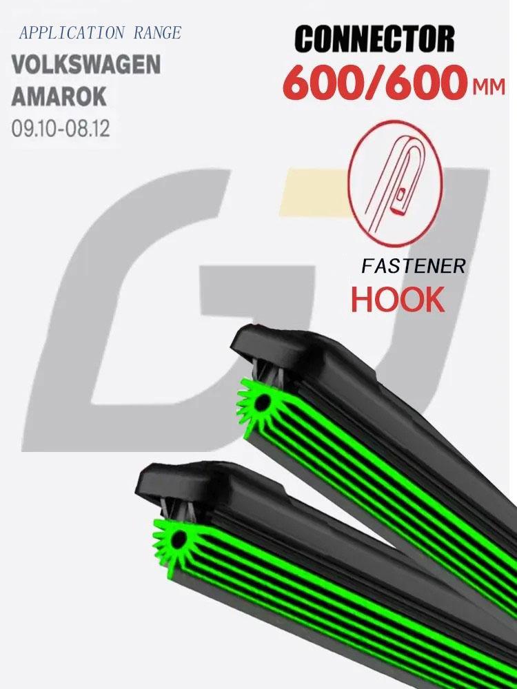 24 +24 J-Hook Frameless Wipers, Quiet 11-Layer Rubber Blades Fit Volkswagen Amarok Pickup 2010-2012 чёрный