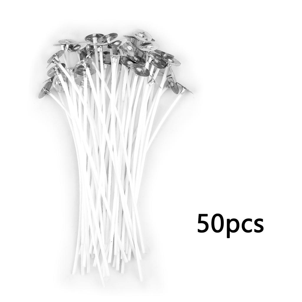 50pcs/Lot Candle Wicks For Candle Making Pre-Waxed Wicks Party Supplies 8cm-20cm Natural SmokelessPure Cotton Wicks Burn Longer