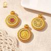 Long-Lasting Gold Hollow Filigree Rotating Luo Pan Pendant Necklace with Hand-Knitted Cord