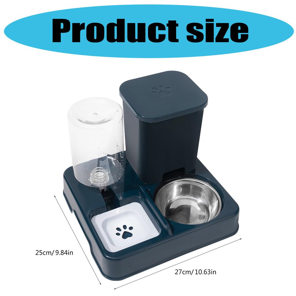 Large Capacity Food Feeder 2in1 Water Dispenser and Food Bowl Small Dog Cats Automatic Feeder for Daily Watering Feeding
