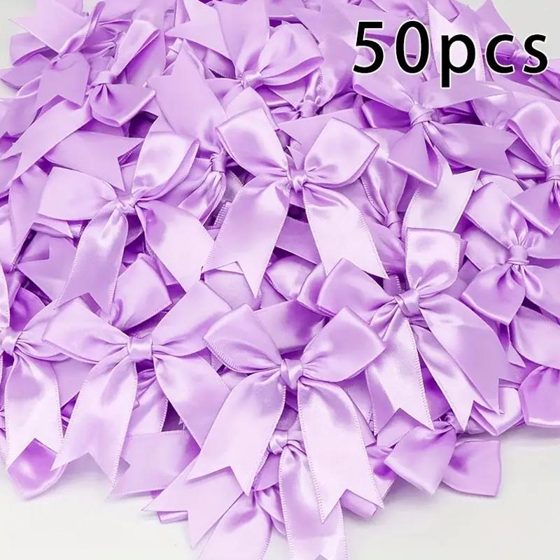 50pcs/bag Ribbon Bows Decoration Handwork DIY Party Decoration Swallowtail Bow Party Decor 85x85mm