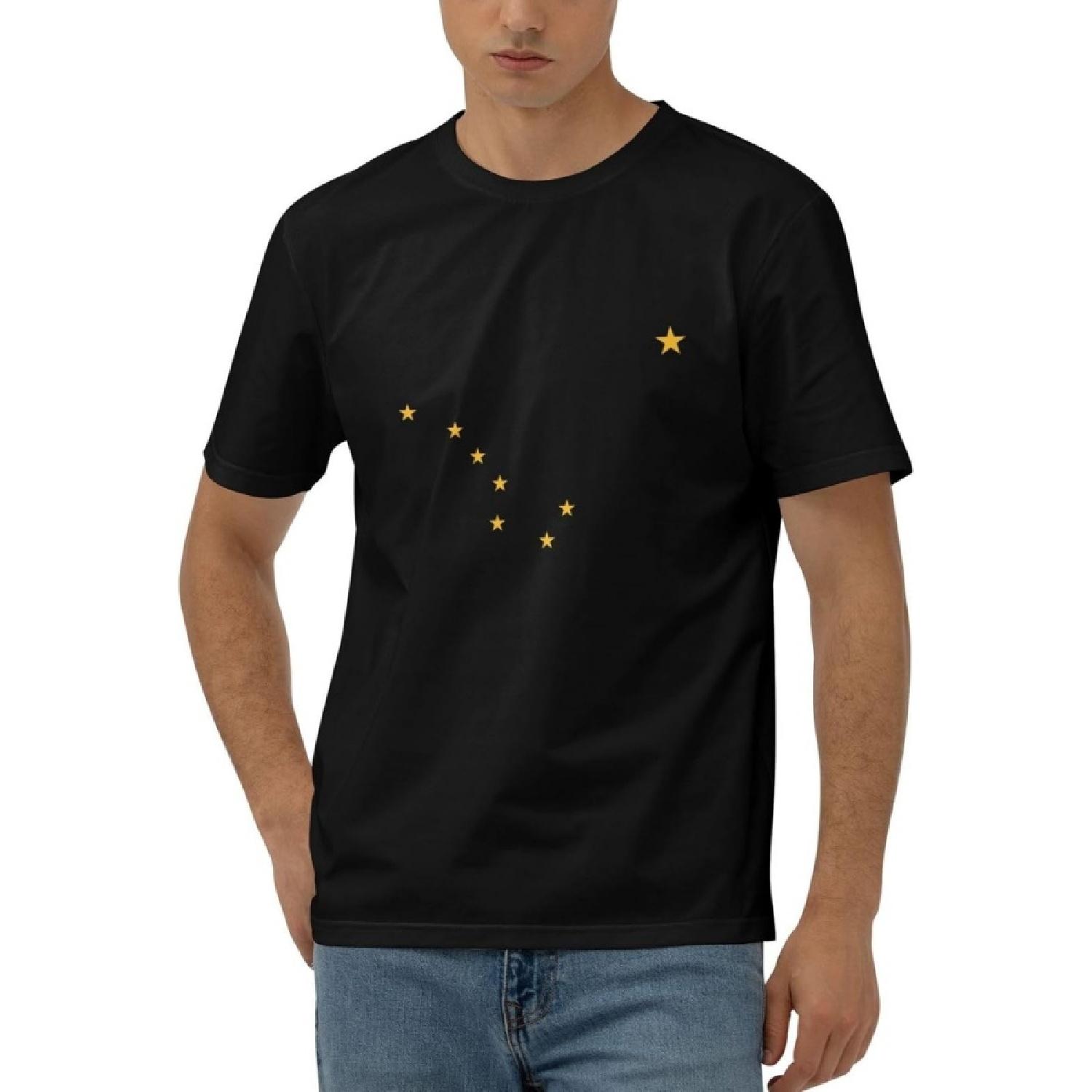 

WOLEN Alaska State Flag Big Dipper Men s Cotton Casual T-Shirt XXXXXL різнокольоровий