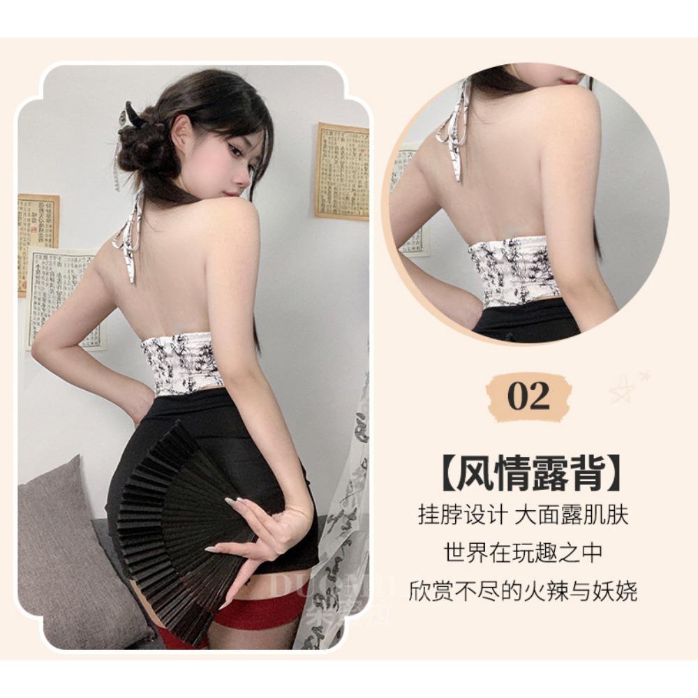 Domila Pure Desire Lingerie Sexy Cheongsam Uniform Temptation Premium Retro Tube Top Belly Pocket Free Set