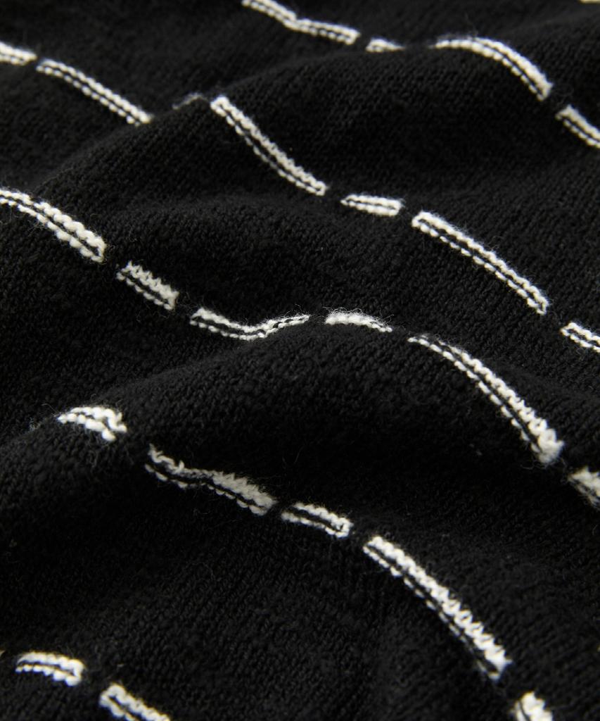 COFWI Miller Striped Knit Zip-Up Black