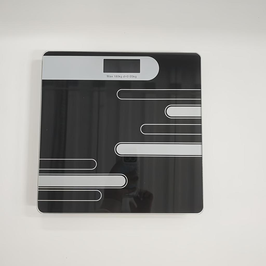 1 Piece Stylish Black Digital Bathroom Scale with LCD Display - High Precision Floor Health Scale Battery Powered for Home Use