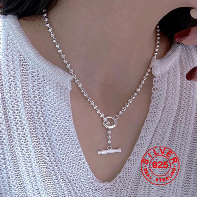 

BF CLUB Silver color Geometric Simple Adjustable Necklace For Women Engagement Fine Jewelry Wedding Party Birthday Gift
