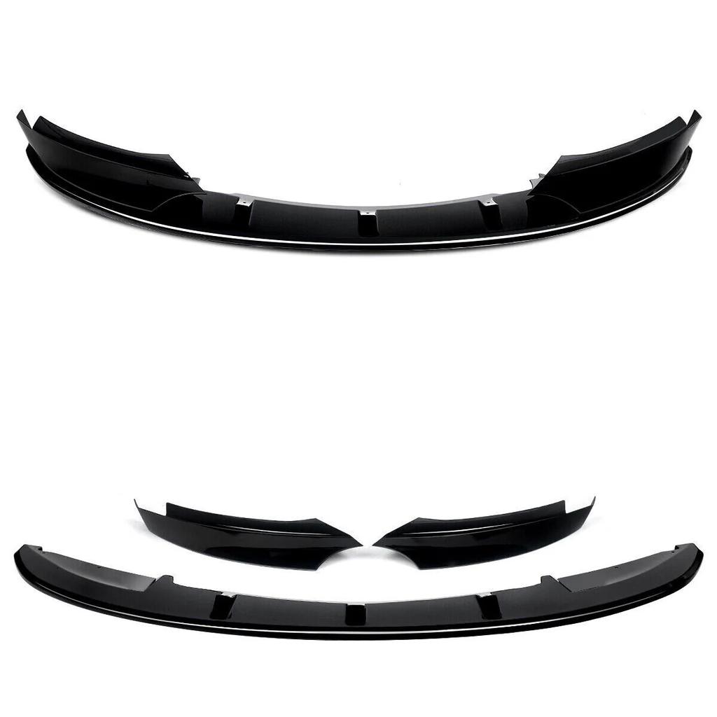 For BMW 1 Series E82 M Sport 2007-2013 Car Front Bumper Lip Splitter Diffuser Spoiler Protector Glossy Black Carbon Fiber Look