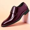 Mens Dress Shoes Luxury Patent Leather Business Shoes Pointed Toe Casual Office Shoes for Men Lace Up Oxfords Wedding Party Shoe