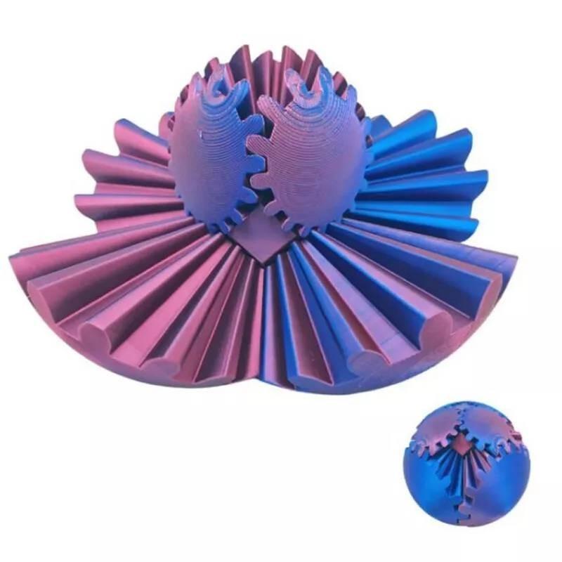 Modern Art 3d Printed Gear Ball Spin Ball Plastic Decoration With Intricate Design