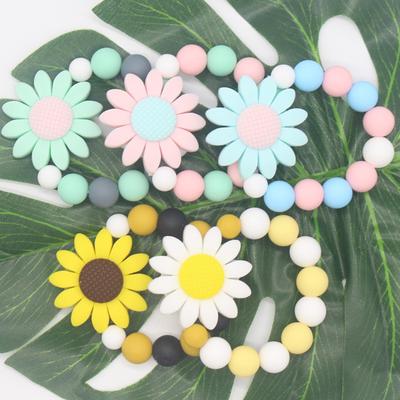 Braccialetto Colorato Dentizione in Silicone Mordicchio Giocattolo Morbido con Perline per Bambino