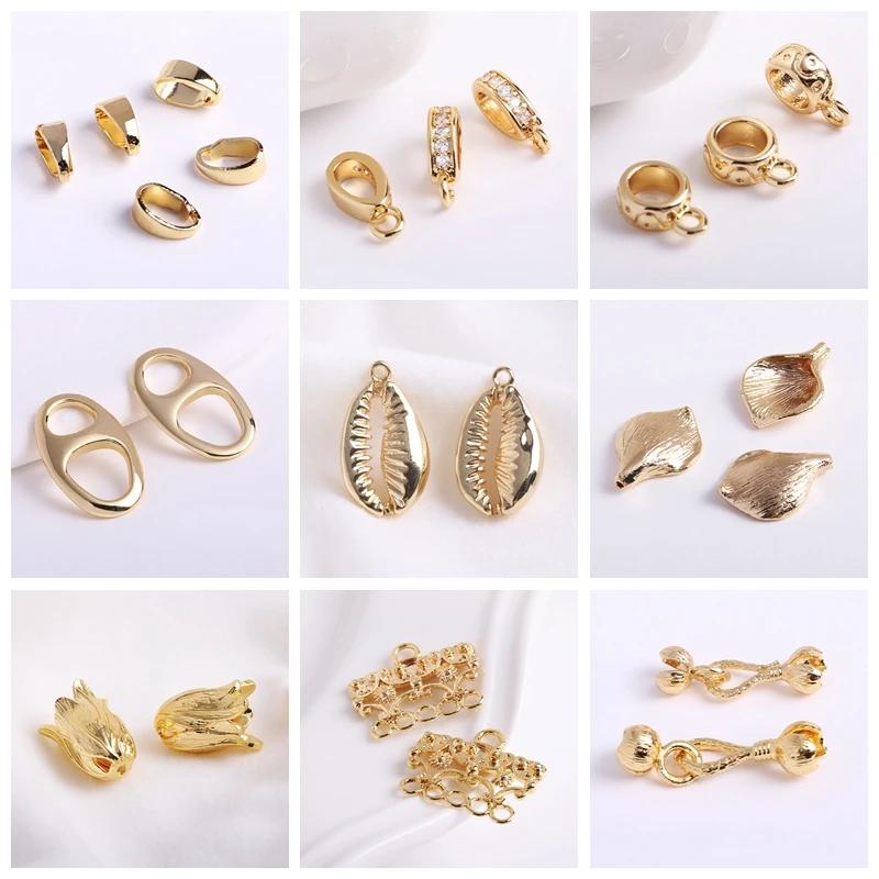 High Quality Brass Metal Tulip Floral Tassel Caps 14K Gold Plated Large Flower Bead Caps DIY Jewelry Making Accessories