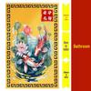 Double Fish and Lotus Flower Metal Sticker for Bathroom, Main Door, Kitchen, and Toilet