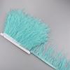 1Meter Ostrich Feathers On Ribbon Tape 10-15Cm Black White Tassel Fringe Trim Shawl Sewing Trimmings Needlework Clothes Decor