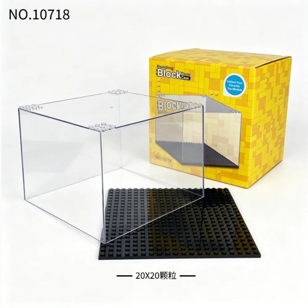 Building block MOC mini doll display box small particle assembly dust-proof storage box toy transparent ornaments toy gift