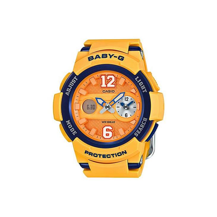 Casio Men's Yellow Baby-G Series Theme Series Color Block Sports Watch Quartz Movet Resin Strap Wo Watches Bga-210-4B