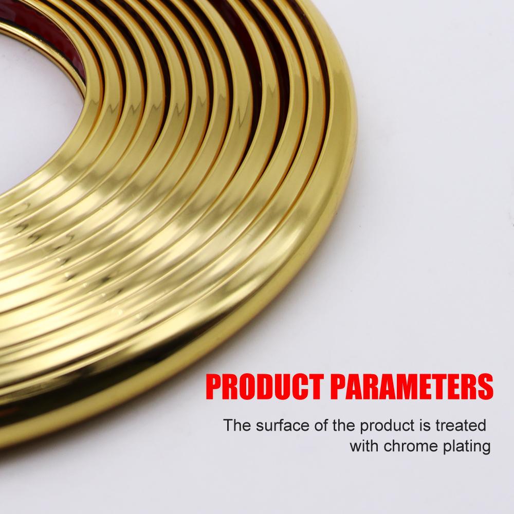 4M/8M Auto Styling Stoßstange Moulding Trim Streifen Radnabe Schutz Kleber Grille Auswirkungen Gold Dekorative Streifen auto