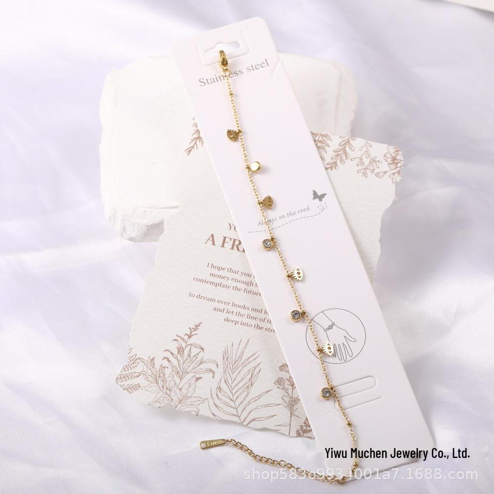

Chic Stainless Steel Zircon Bracelet for Women: Trendy European & American Design, Fashionable & Elegant. S015 Colored Zircon 18+5cm