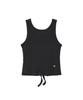 Lense Open Back Tie Top Black