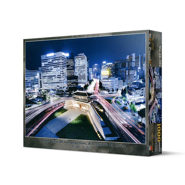 1000 piece jigsaw puzzle - night view of Sungnyemun Gate, popular Korean puzzle