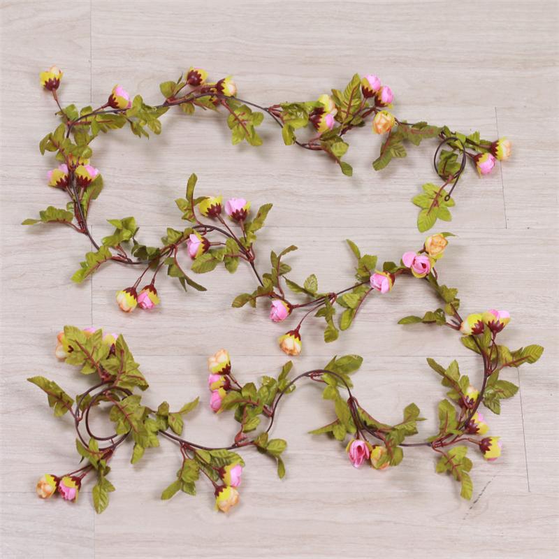 Flowers Artificial 42 Silk Rose Fake Flower Garland Vine Wedding Party Diy Decor