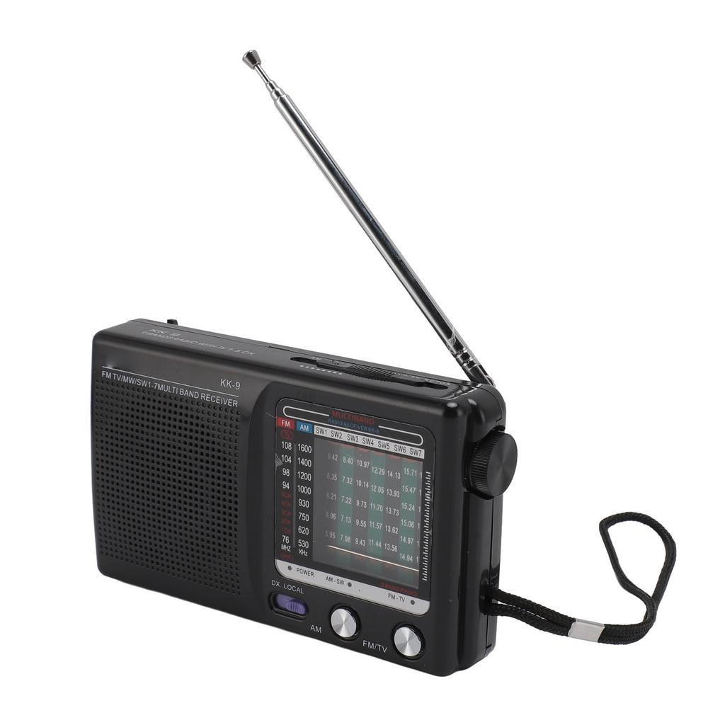 Tragbares Mehrbandradio für Senioren FM MW SW Unterstützung für externe Kopfhörer Einziehbare Antenne mit Lanyard zum Angeln