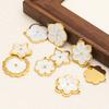 3pcs Stainless Steel Flowers Flat White Shell Charms for DIY Women Jewelry Necklace Findings Earrings Pendant Making Supplies