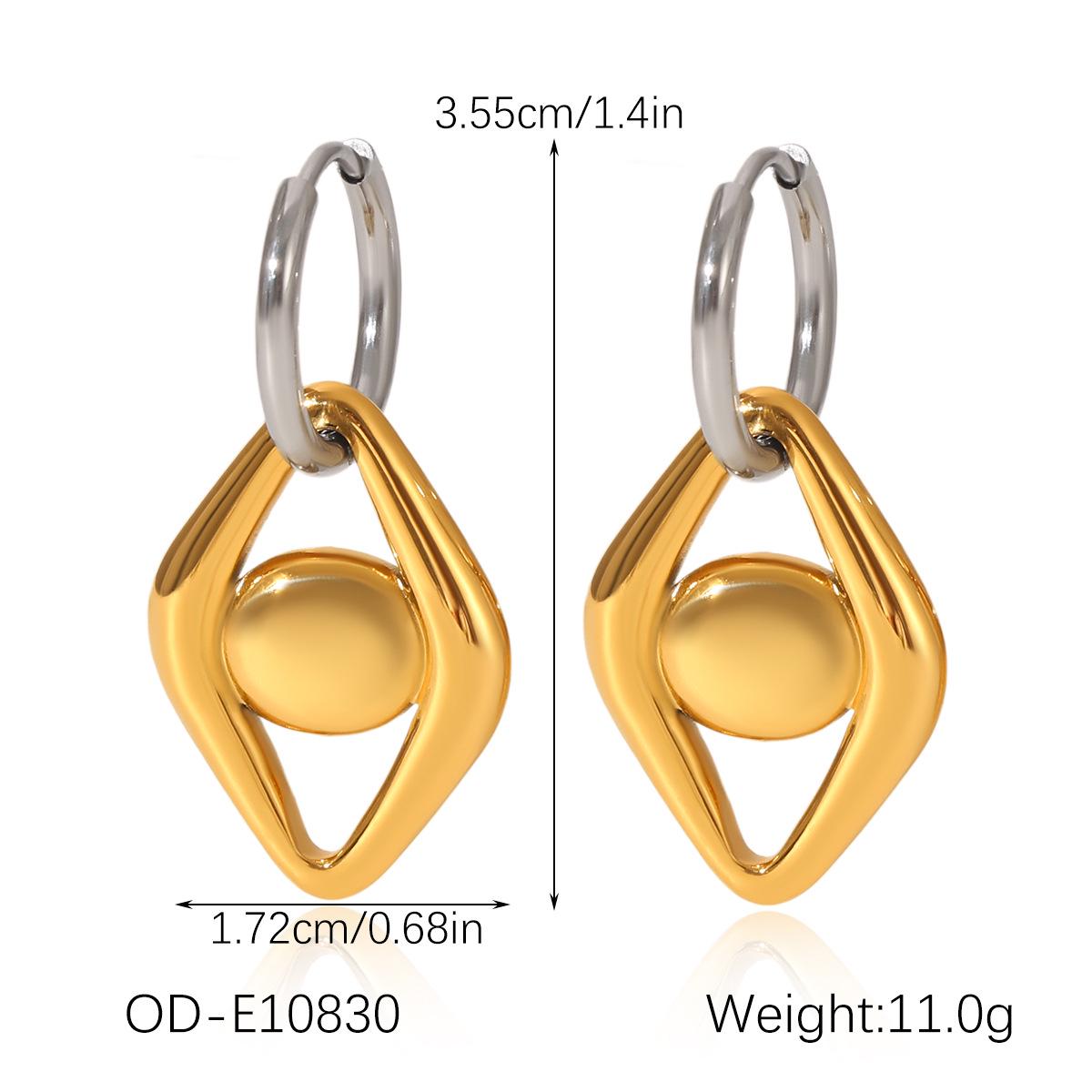 

Exclusive Stainless Steel Irregular Geometric Hoop Earrings for Women - Versatile, Fashionable, Non-Fading Hollow Design