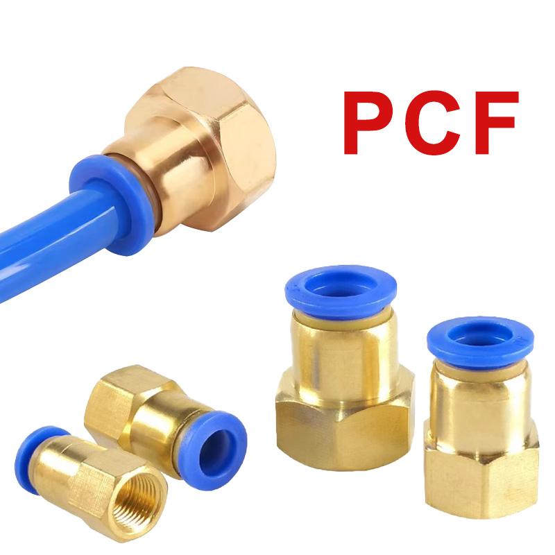 5Pcs 4/6/8/10/12mm PCF Pneumatic Quick Connector Water Air Fitting BSP Female Thread Brass Quick Joint Hose Tube Pipe Fuel System Fittings7