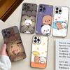 Anime Cute Bear For IPhone 17 Air 16 15 14 13 12 11 Pro Black Soft Cover Phone Case