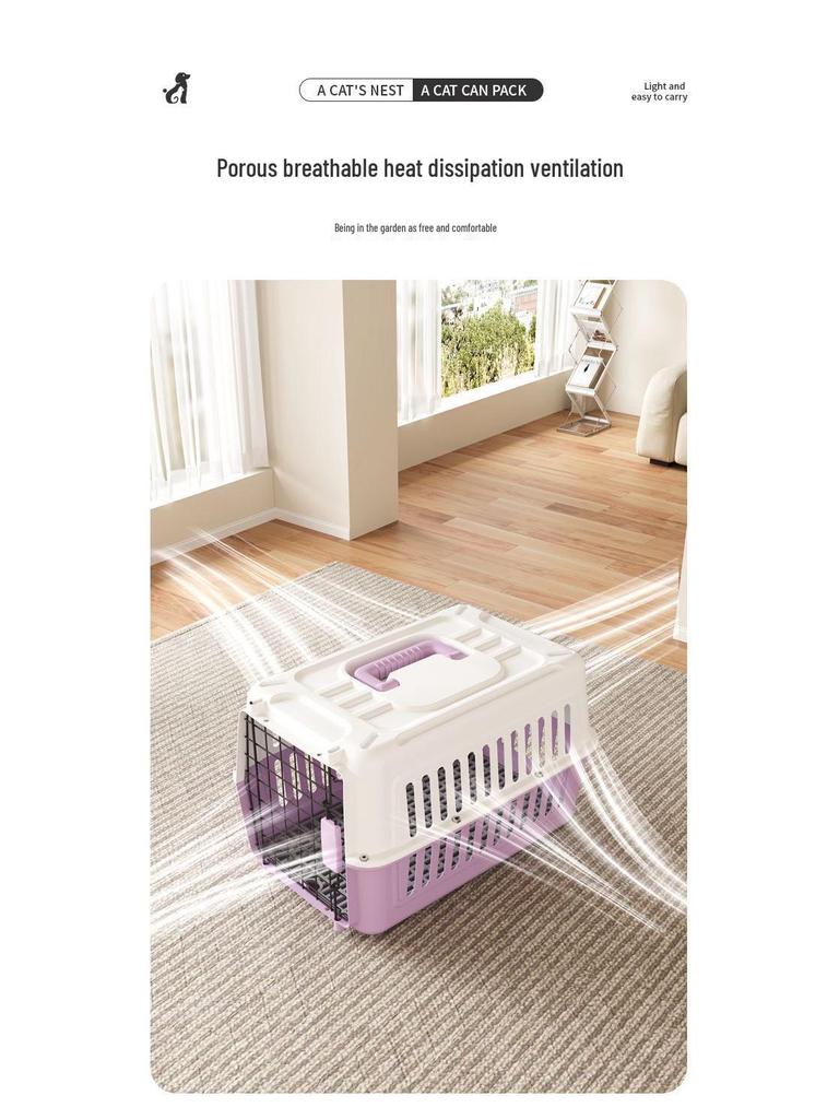 Mee Portable Pet Carrier for Cats and Dogs - Travel Air Transport Cage for Small & Medium Pets
