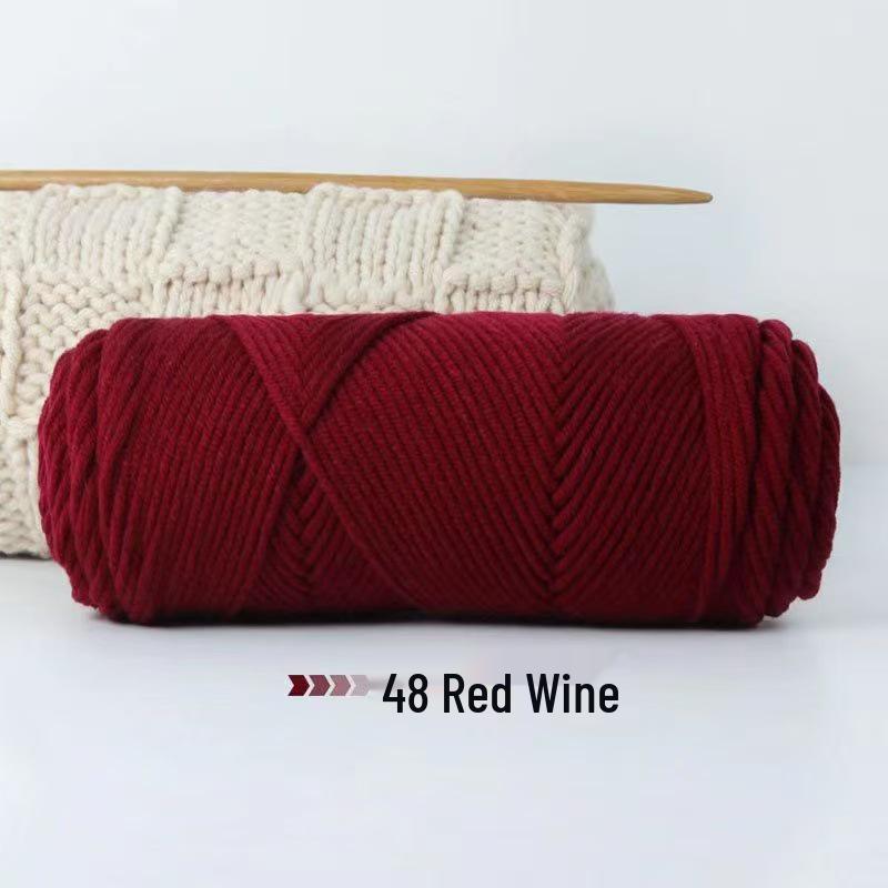 8-Strand Cotton Wool Yarn for Scarf DIY - Thick, Soft Thread with Silk Elements