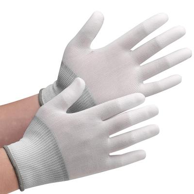 Midori Anzen Low Gloves with Coated SPU131N 10 Pairs Dust-Generating Fingertips, L,