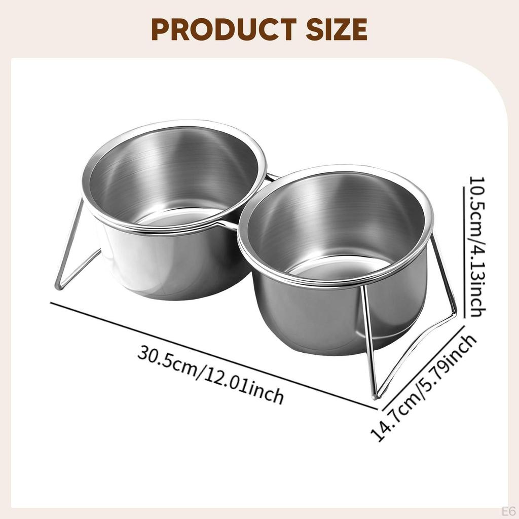 Bowl Feeder Station with Stand Pet Bowls Tilted Cat Dog Dish and Waterer for Puppy Cats