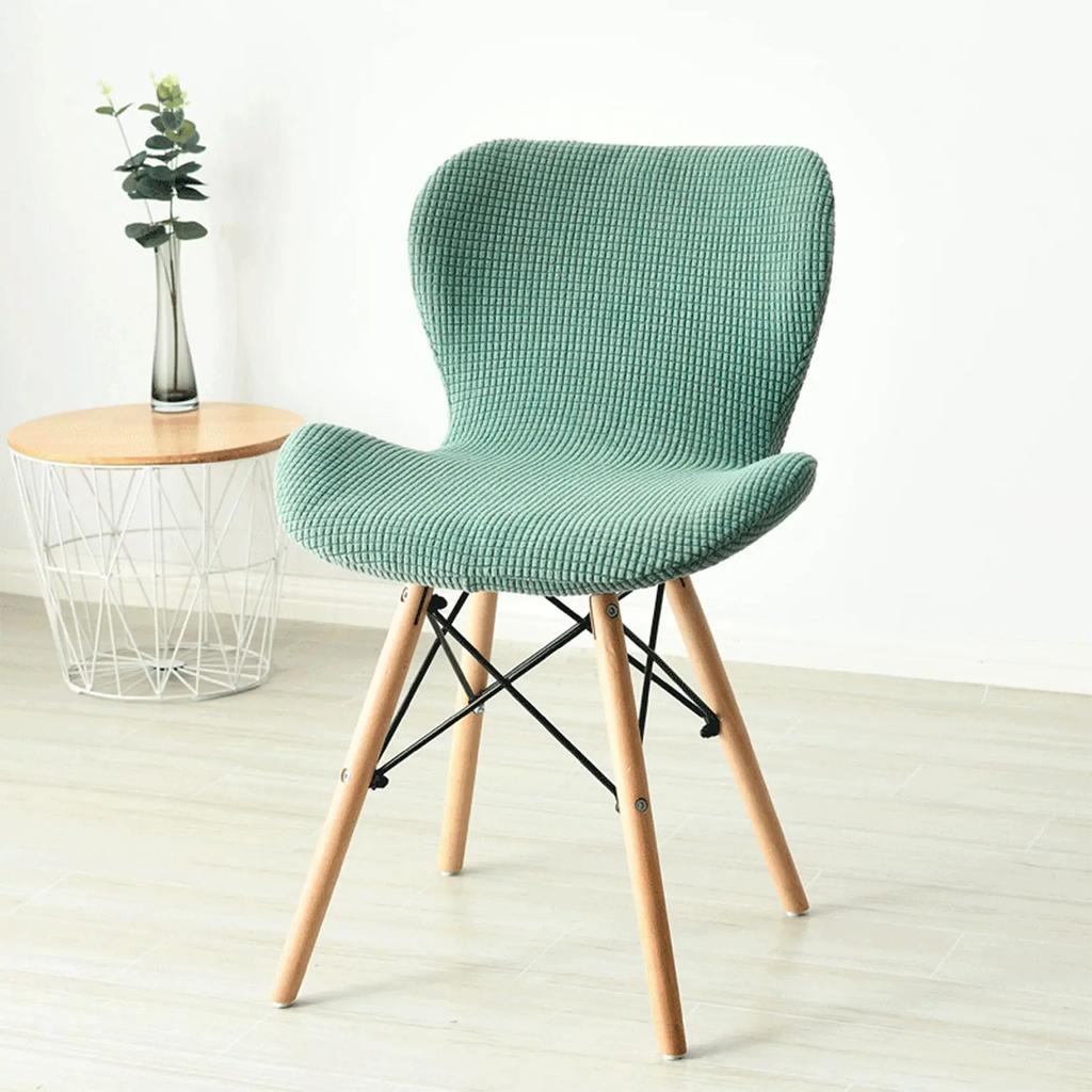 Solid Stretch Butterfly Chair Cover For Curved Dining Chairs Hotel Kitchen Slipcovers Protective Seat Covers