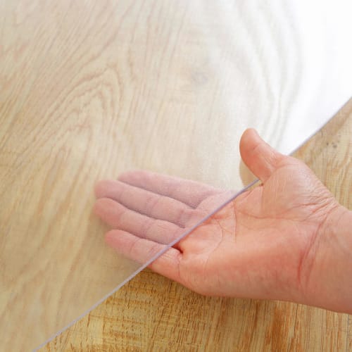 Kitchen Mat, 200 X 60 Cm, Transparent, 1.5 Mm Thick, Soft, Underfloor Heating Compatible, Easy Care, Non-Slip, Dent and Scratch Resistant, Cuttable, C