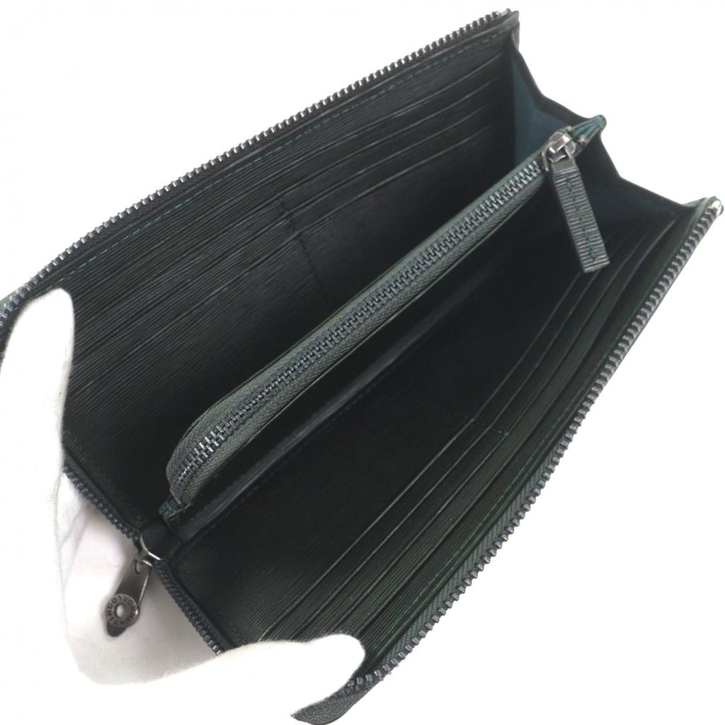 Excellent HUNTING WORLD Purse Stream Onbra L-Zip LongWallet Green Leather 270STO Used