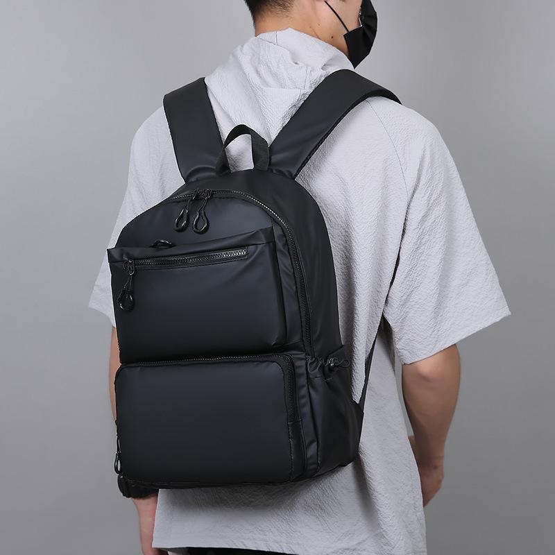 Men's Backpack Casual Travel Computer Bag Korean Fashion Trend Student Schoolbag Solid Color Backpack