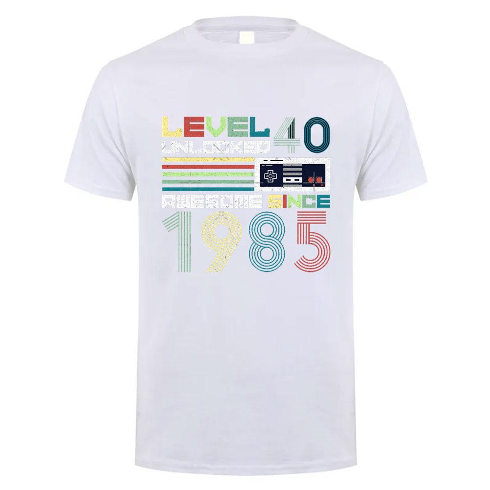1985 Year Vintage Cotton T Shirt Retro 80s Style Short Sleeve Retro Tee Unisex Classic Design for Men Women 40th Birthday