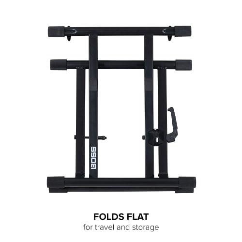 BOSS BAS-1 Amplifier Stand, Supports Up To 21kg, Adjustable Back Width, Foldable, Durable Steel Construction, Katana/Blues Cube, Guitar/Bass, for Stud