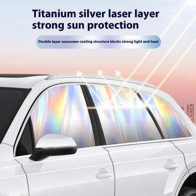 1/4Pcs Car Window Sun Shades Magnetic Baby Rear Window Shade for UV Protection Privacy Breathable Mesh Sunshade Covers Folding Curtain Most Vehicles