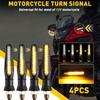 4X Sequential LED Motorcycle Turn Blinker Signal Indicator Marker Amber Light