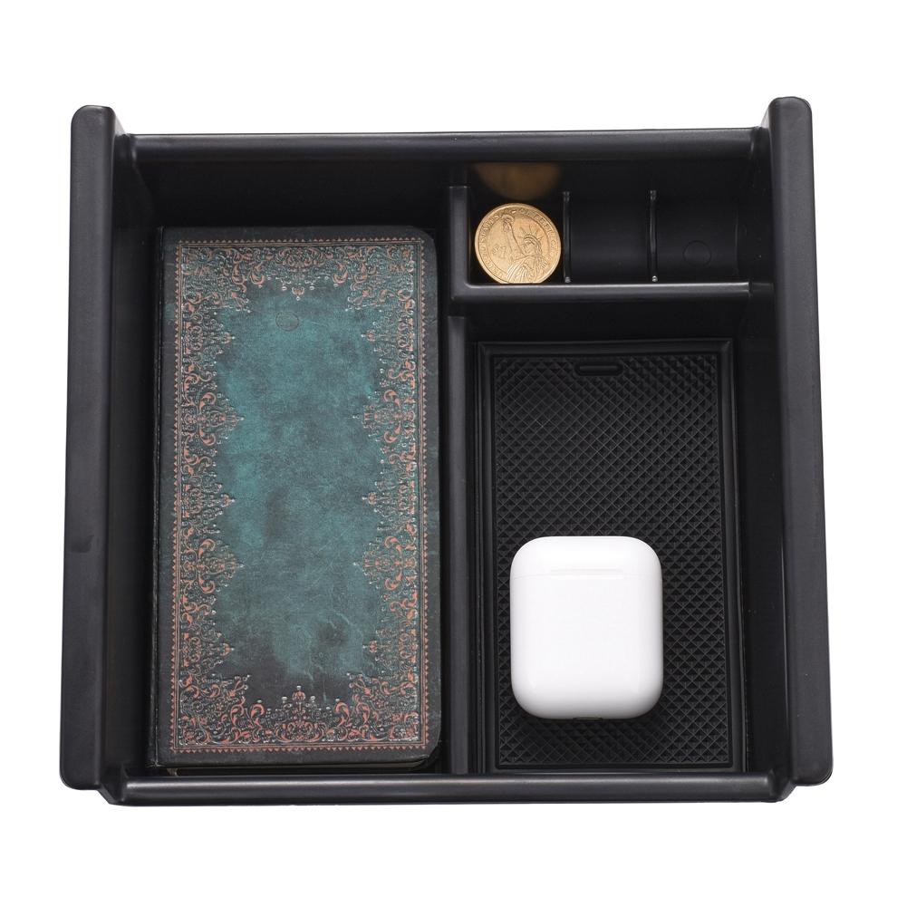 Car Center Console Armrest Box Storage for Toyota 4Runner 2010-2021 Accessories ABS Black Tray Armrest Secondary Case Organizer