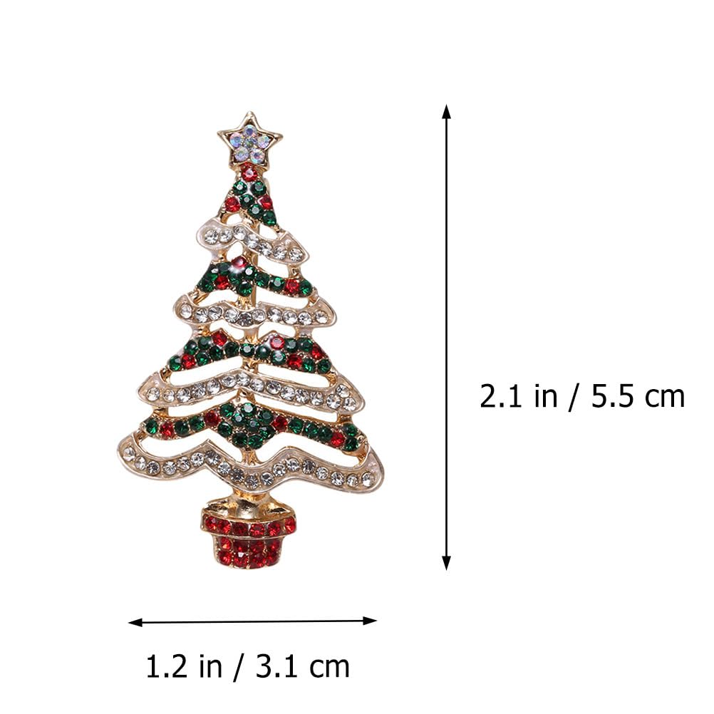 POPETPOP Christmas Brooch Set of 6, Rhinestone and Alloy Decor, Party Accessories
