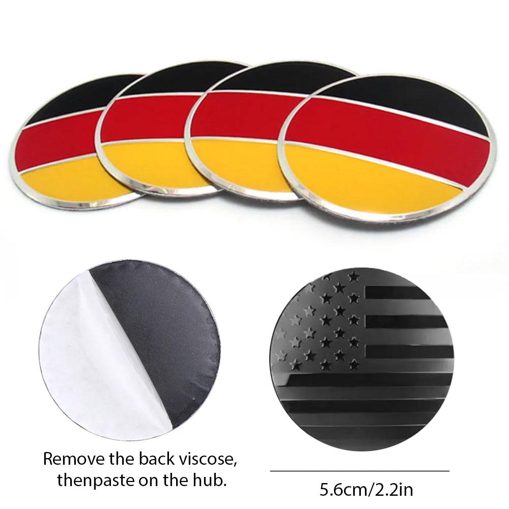 4PCS 56MM 3D Car Wheel Center Wheel Hub Cap Auto Refit Sticker Decoration Accessories Case For Italy Germany Flag Car Styling