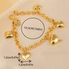 Elegant Heart Bracelet Unique Charm Chunky Bracelet Anniversary Gift Gold Bracelet  Daily Wear