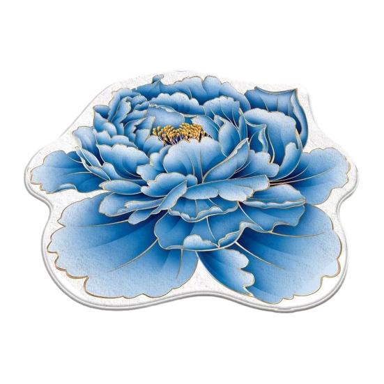 

3D Цветочный Ковер Абсорбирующий Быстросохнущий Неправильной Формы Плюшевый Цветочный Напольный Коврик Моющийся Нескользящий Ковер для Гостиной Спальни Ванной Комнаты Кухни Декоративный 60cm G