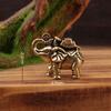 Brass Ingot And Gold Brick Lucky Elephant Figurine - Chinese Auspicious And Wealth-Bringing Home Living Room Craft